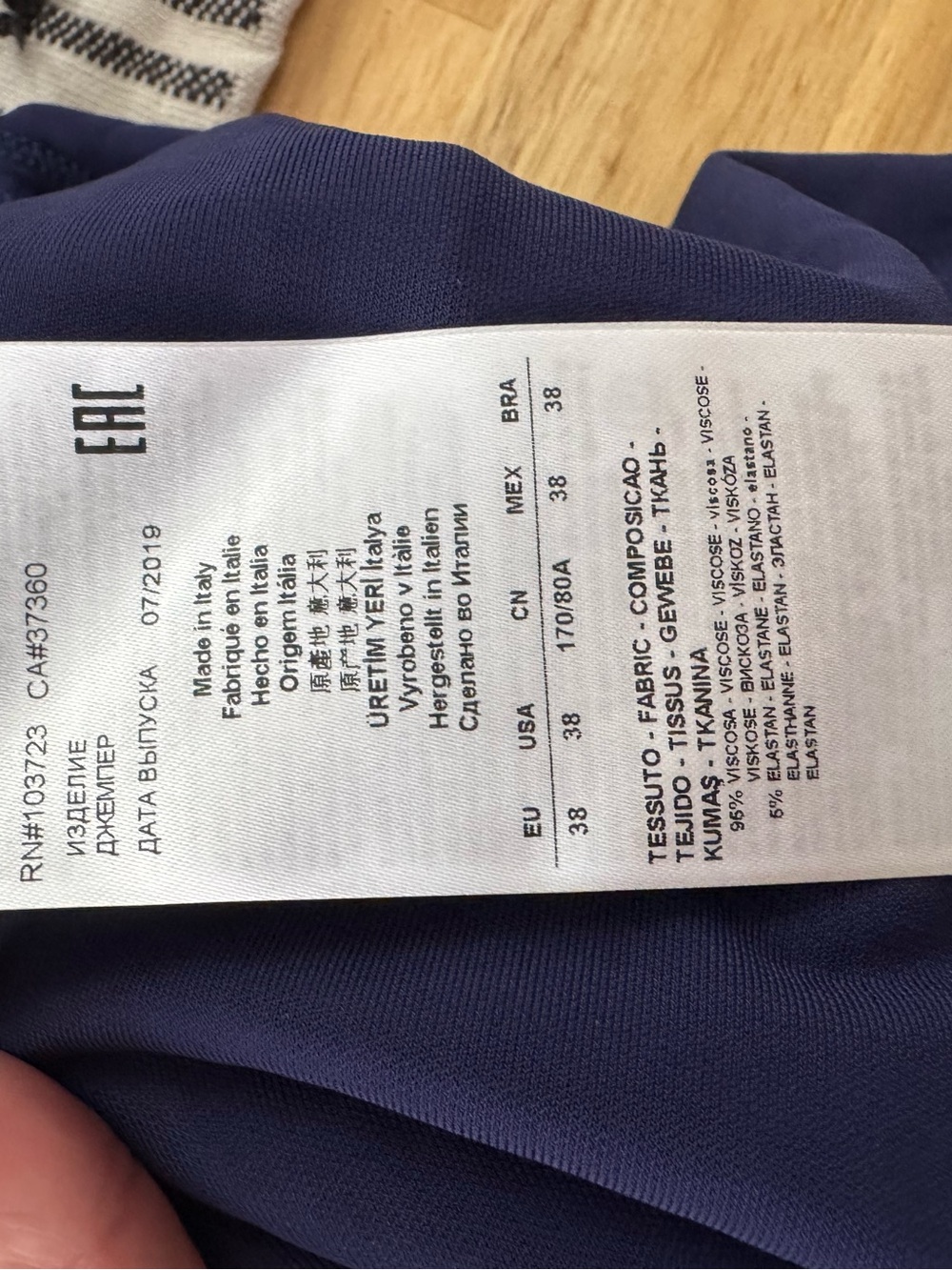 NEW Giorgio Armani Royal Blue Twist Front Blouse 38 - Picture 4 of 4